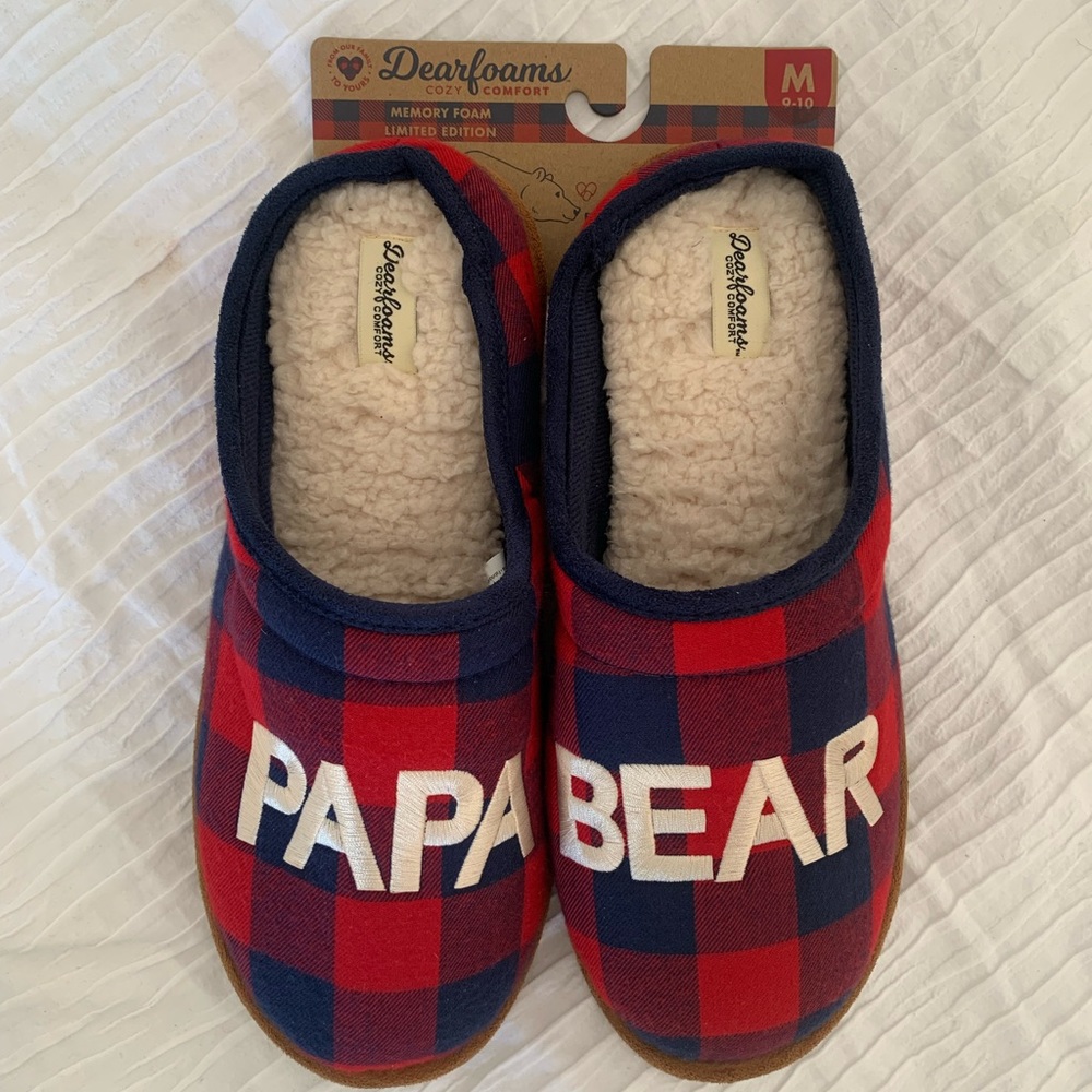 NWT Papa bear Dearfoams slippers